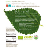 USDA Organic White Mulberry Leaf Tea, back image